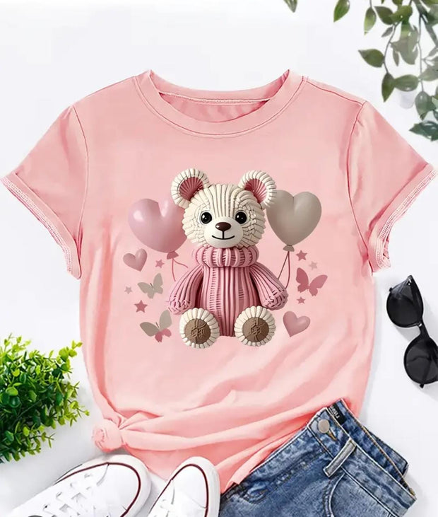 CAMISETA DAMA ROSADA OSA GLOBOS