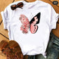 CAMISETA DAMA MARIPOSA ROSA-NEGRA