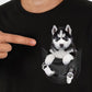 CAMISETA ESTAMPADO BOLSILLO INTERIOR DE HUSKY