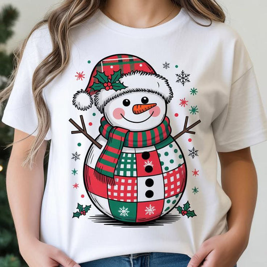 CAMISETA DAMA BLANCA MUÑECO NIEVE