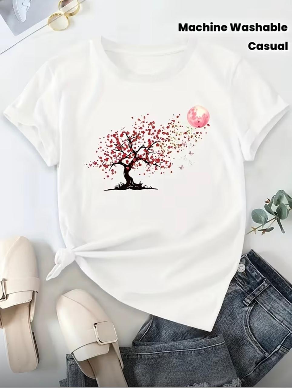 CAMISETA DAMA BLANCO ARBOL LUNA