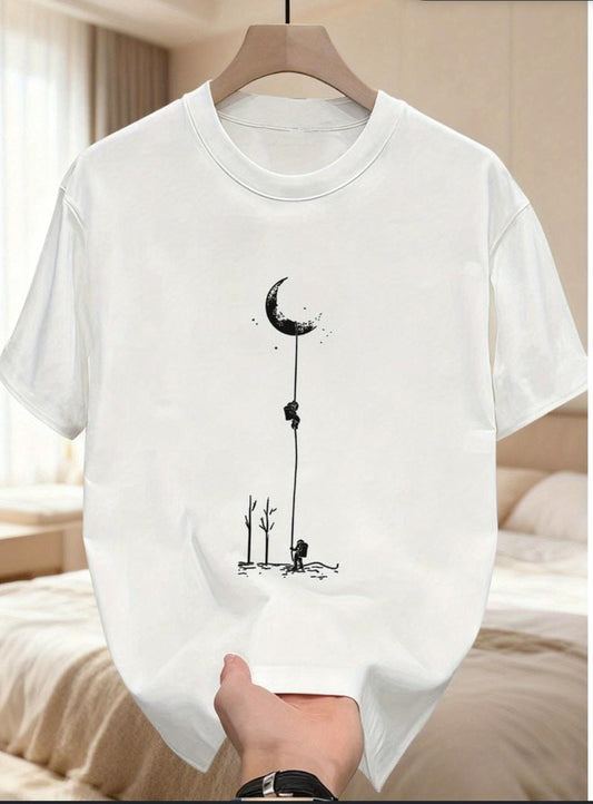 CAMISETA HOMBRE BLANCA ASTRONAUTA LUNAR