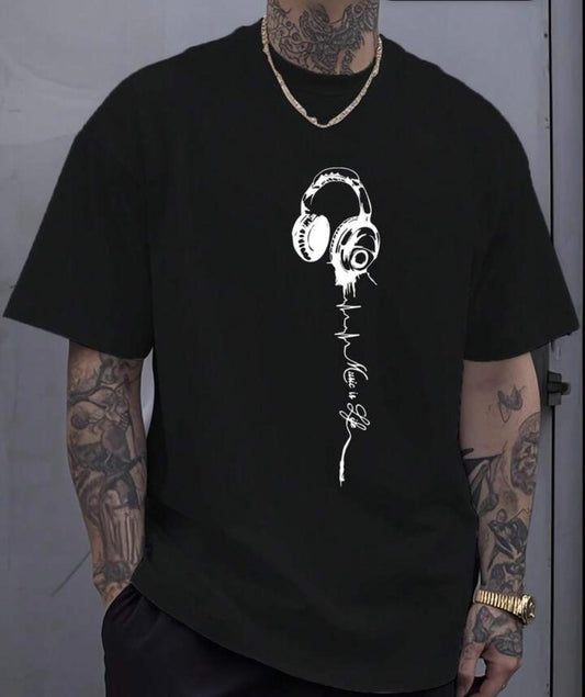 CAMISETA HOMBRE NEGRA MUSIC IS LIFE