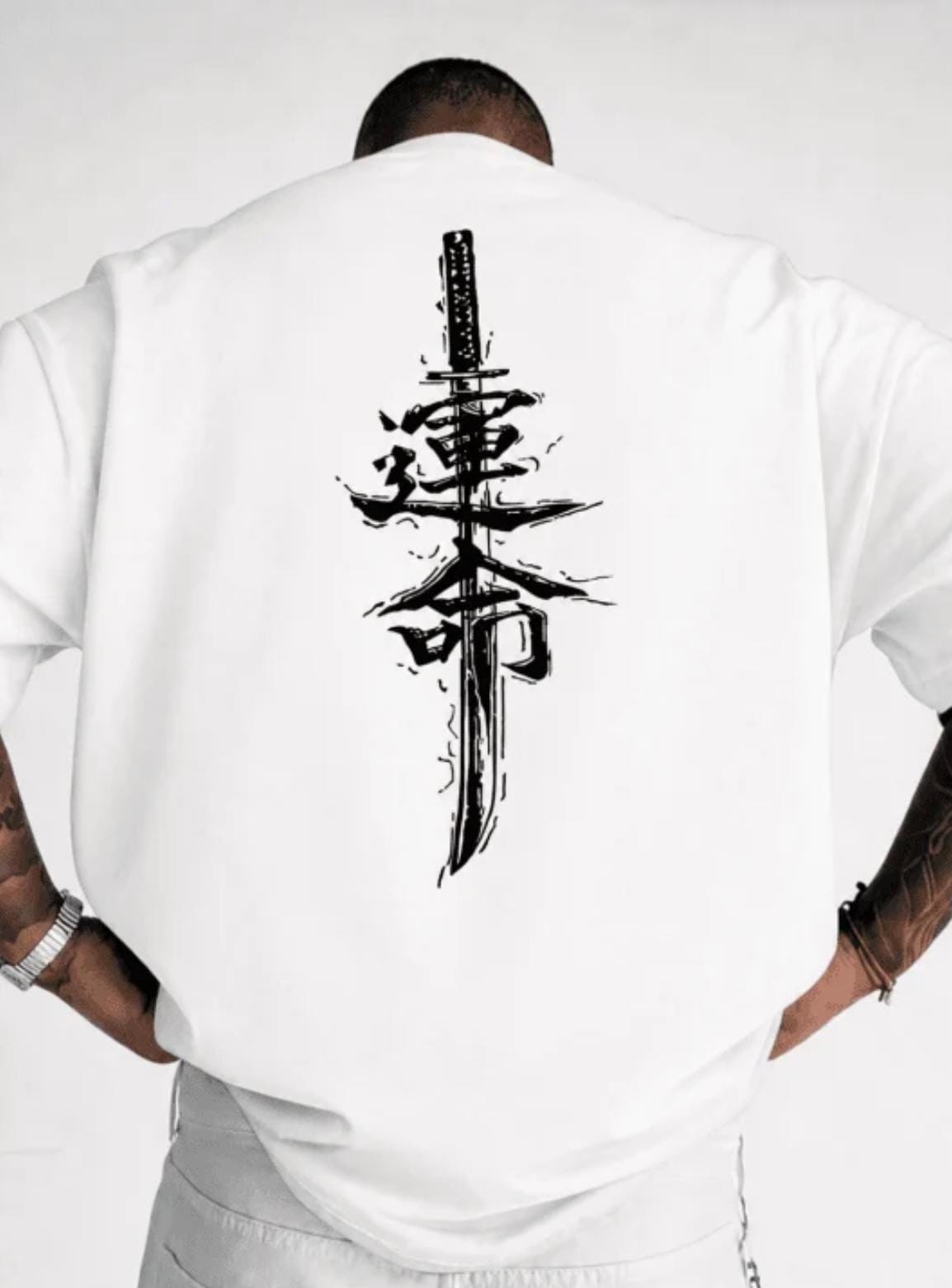 CAMISETA HOMBRE BLANCA KATANA