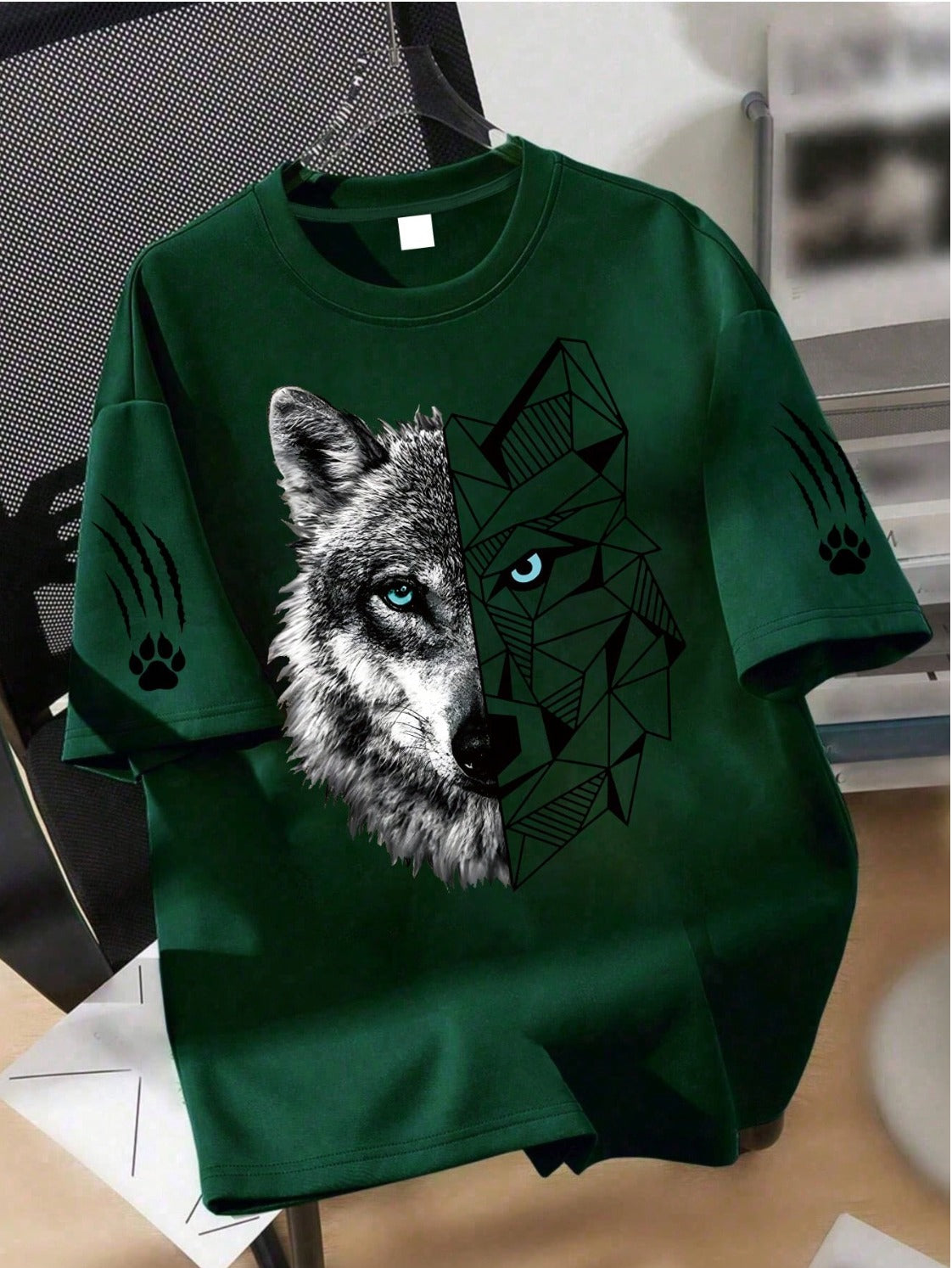 CAMISETA HOMBRE VERDE LOBO