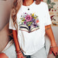 CAMISETA DAMA LIBRO FLORES