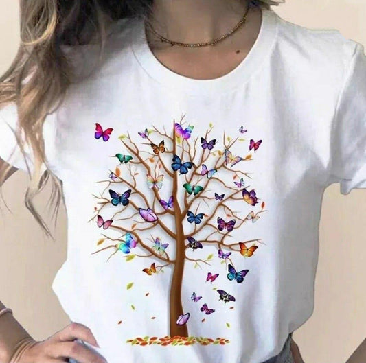 CAMISETA DAMA ARBOL MARIPOSA