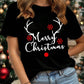 CAMISETA NEGRA MERY CHRISTMAS CUERNOS
