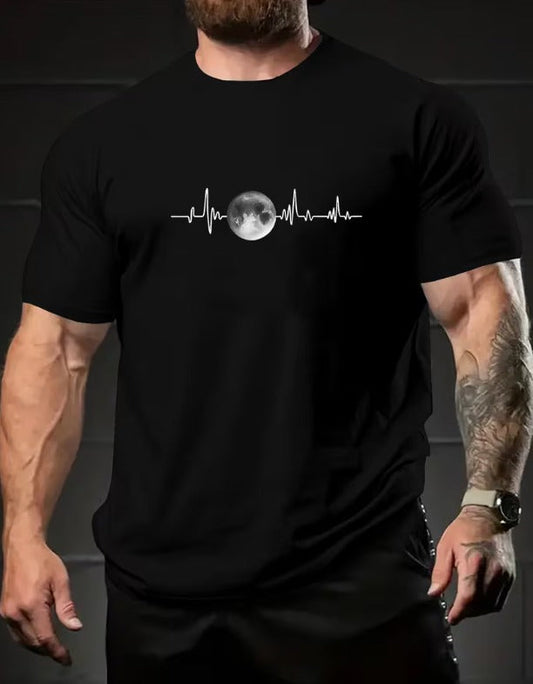 CAMISETA HOMBRE NEGRA CARDIO LUNA LLENA