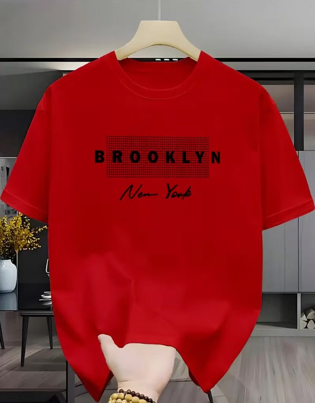 CAMISETA HOMBRE ROJA BROOKLYN NEW YORK