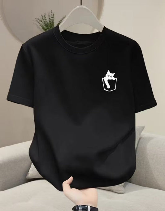 CAMISETA HOMBRE BOLSILLO GATO CORAZON