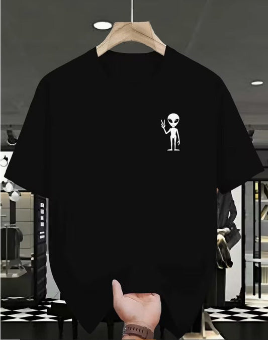 CAMISETA HOMBRE NEGRA ALIEN CORAZON