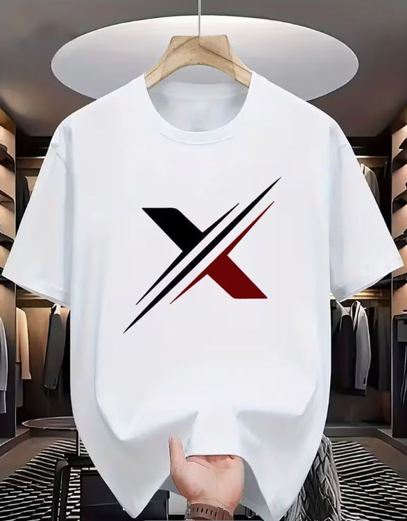 CAMISETA HOMBRE BLANCA X ROJA-NEGRO