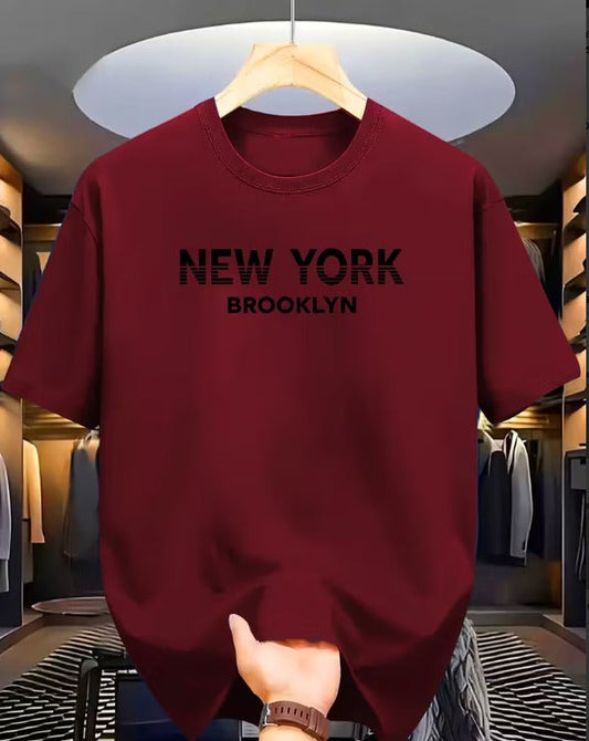 CAMISETA HOMBRE VINOTINTO NEW YORK BRONNKLYN