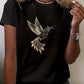 CAMISETA DAMA NEGRO COLIBRI AMARILLO