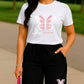 CAMISETA DAMA BLANCA MARIPOSA BE YOURSELF