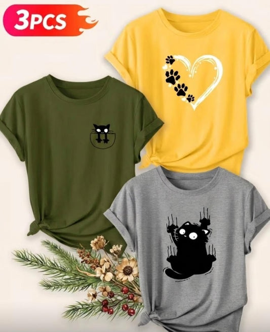 PACK CAMISETA GATOS