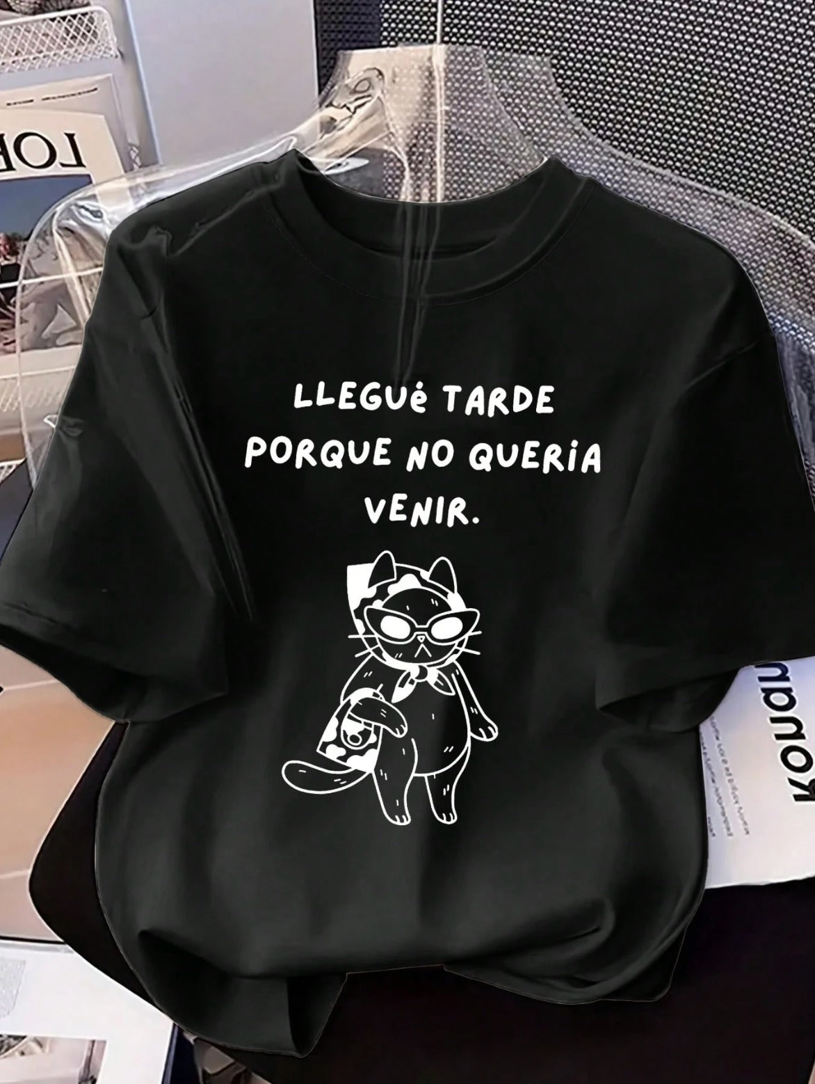CAMISETA HOMBRE NEGRA LLEGUE TARDE...