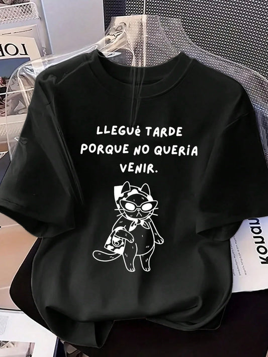 CAMISETA HOMBRE NEGRA LLEGUE TARDE...