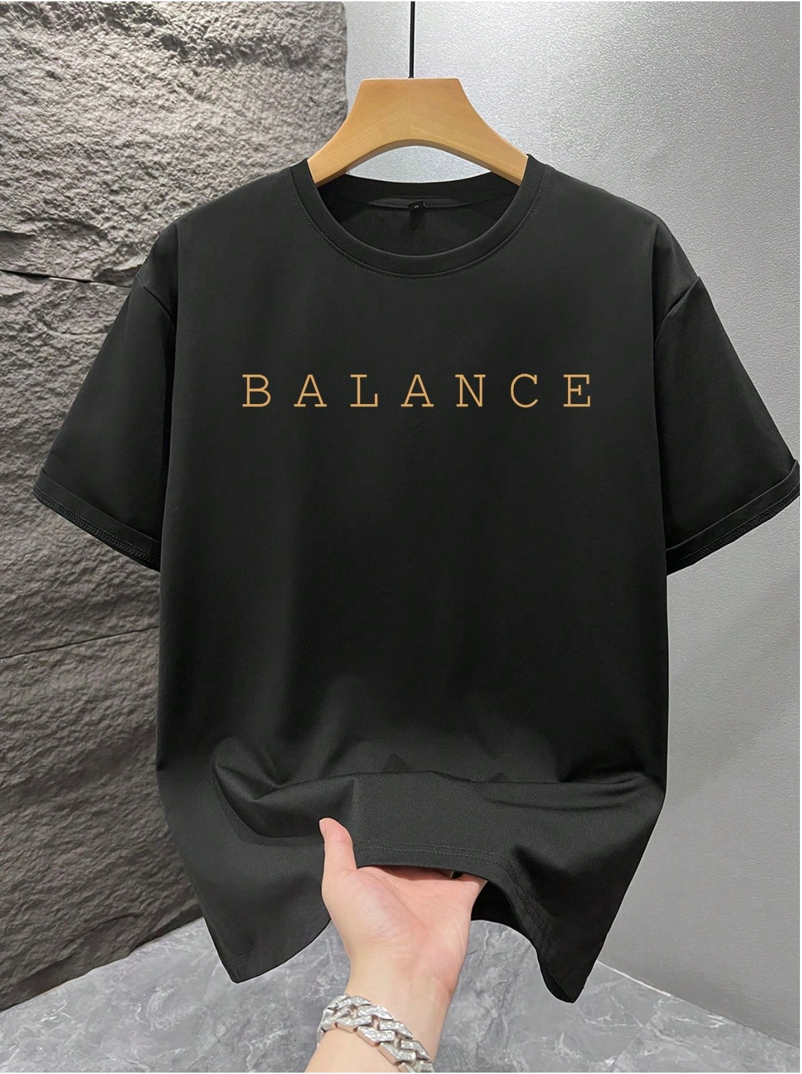 CAMISETA HOMBRE NEGRA BALANCE NUEVA