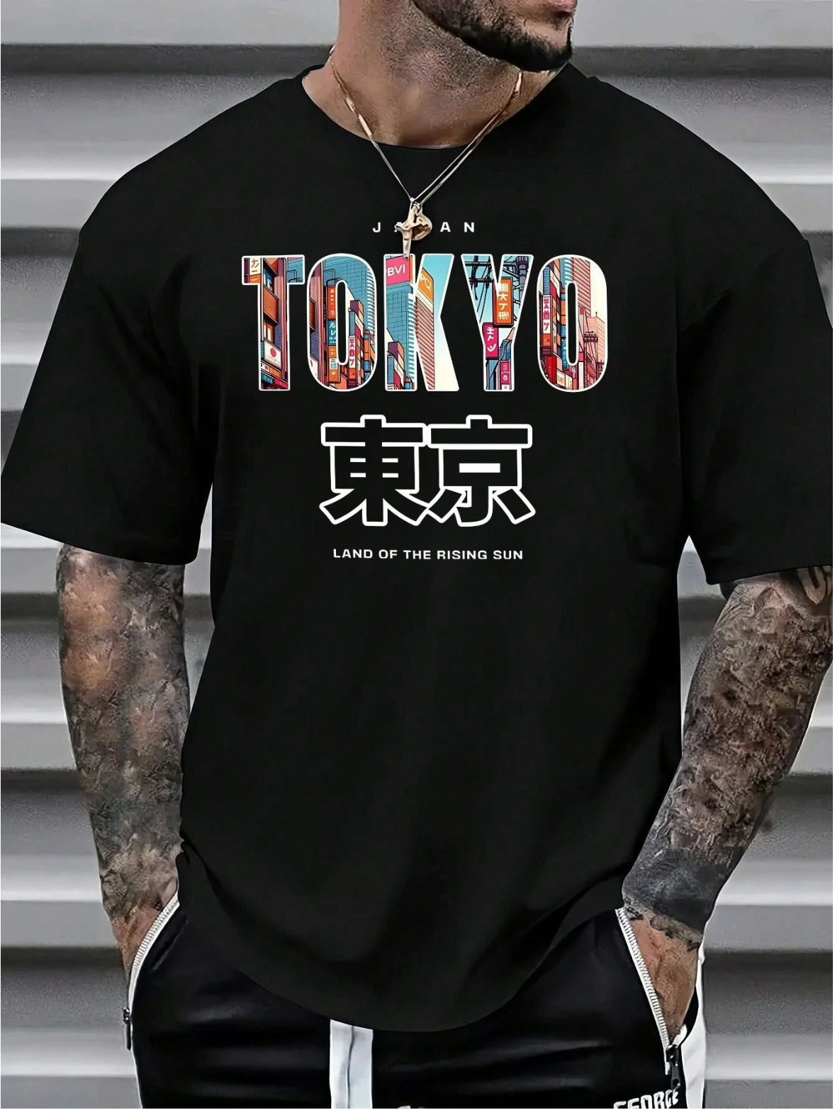 CAMISETA HOMBRE NEGRA JAPON TOKIO
