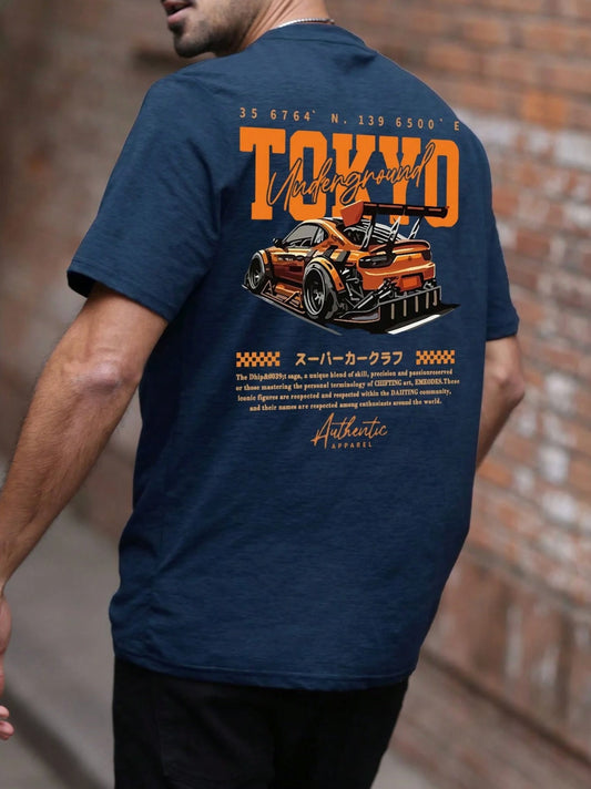 CAMISETA HOMBRE AZUL OSCURO TOKYO