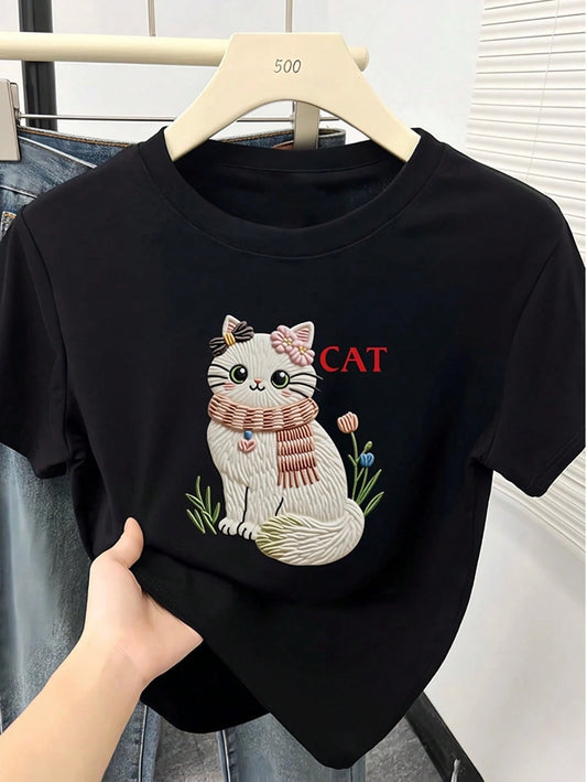 CAMISETA DAMA NEGRA CAT