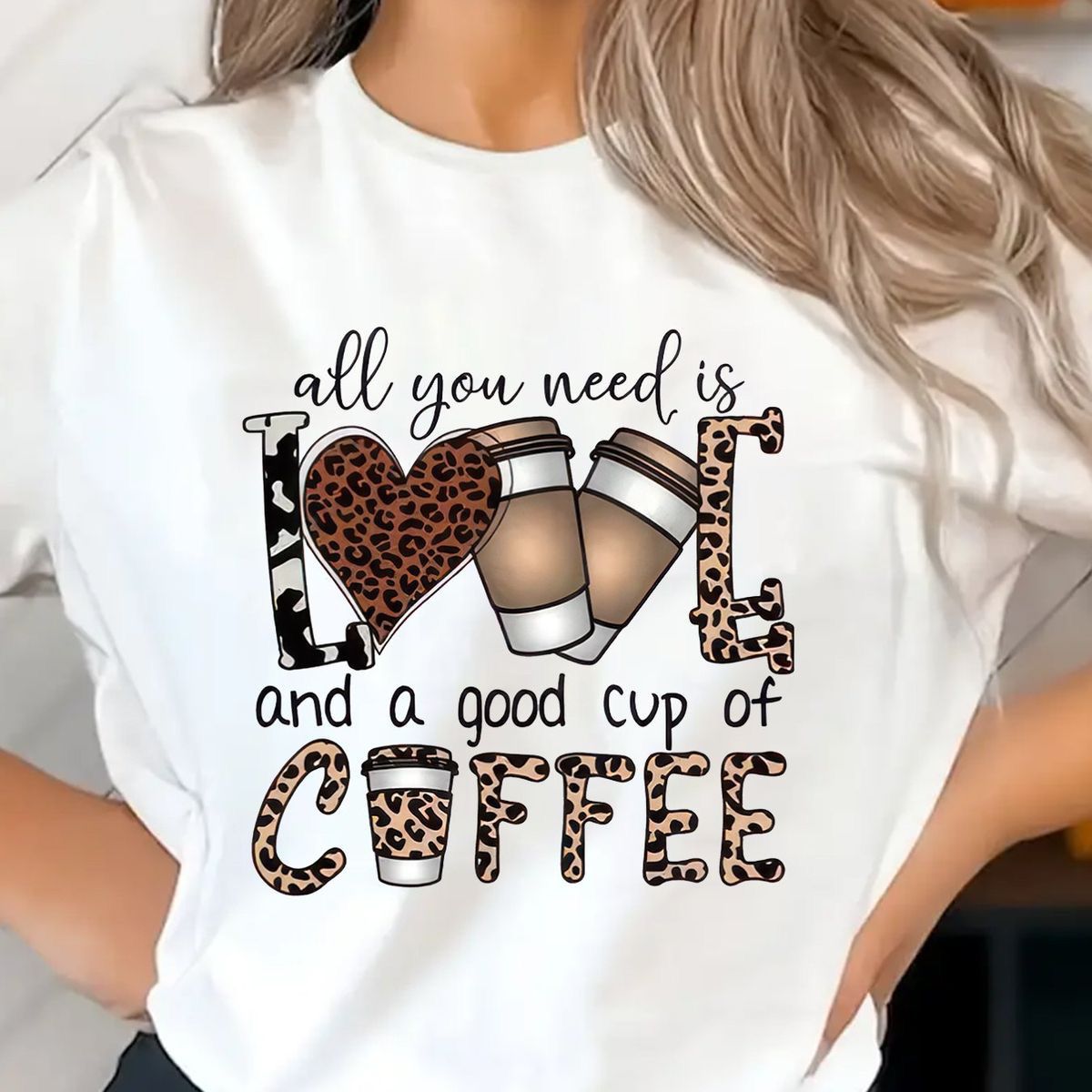 CAMISETA BLANCA DAMA LOVE COFFE
