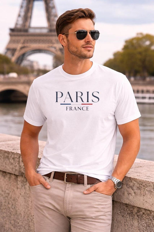 CAMISETA BLANCA HOMBRE  NUEVA PARIS FRANCE