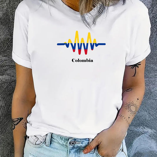 CAMISETA BLANCA DAMA CARDIO COLOMBIA