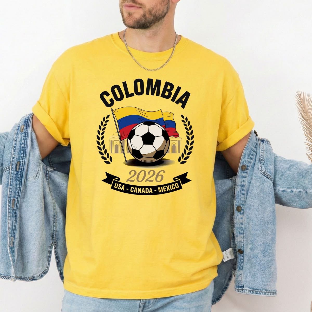 CAMISETA AMARILLA HOMBRECOLOMBIA