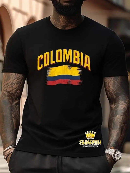 CAMISETA NEGRA HOMBRE COLOMBIA