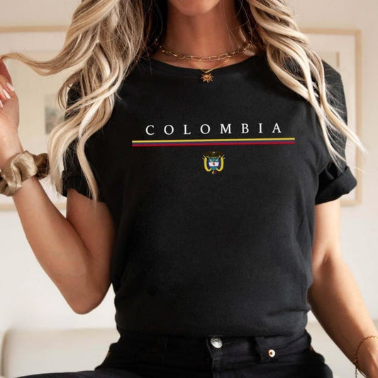 CAMISETA NEGRA DAMA COLOMBIA