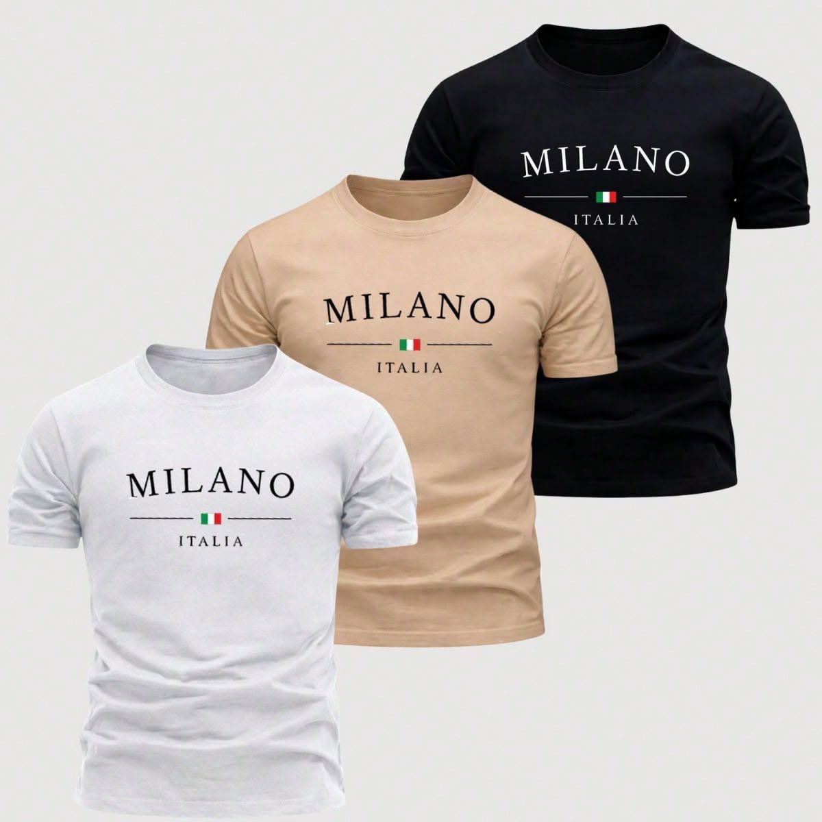 PACK CAMISETAS HOMBRE MILANO  B-C-N
