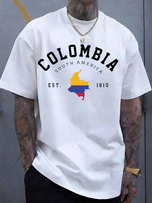 CAMISETA HOMBRE BLANCA CROQUIS COLOMBIA