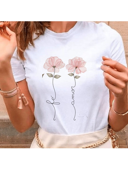 CAMISETA DAMA BLANCA FE-AMOR