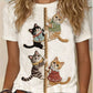 CAMISETA DAMA BLANCA 4 GATOS