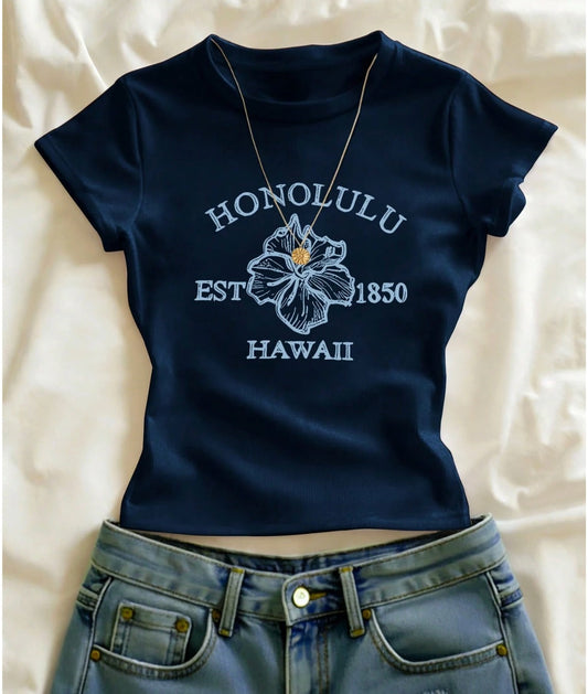 CAMISETA DAMA AZUL HONOLULU
