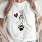 CAMISETA DAMA BLANCA MANO-PATICA