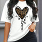 CAMISETA DAMA BLANCA CORAZON LEOPARDO