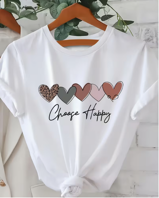 CAMISETA DAMA BLANCO CHOOSE HAPPY