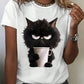 CAMISETA DAMA GATO NEGRO