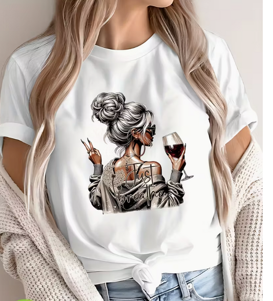 CAMISETA DAMA BLANCA JUST BREATHE