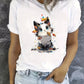 CAMISETA DAMA GATO PECES