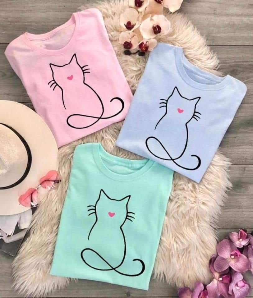 CAMISETA DAMA SILUETA GATO