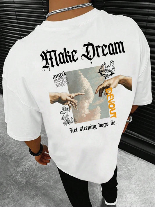 CAMISETA BLANCA OVERSIZE MAKE DREAM