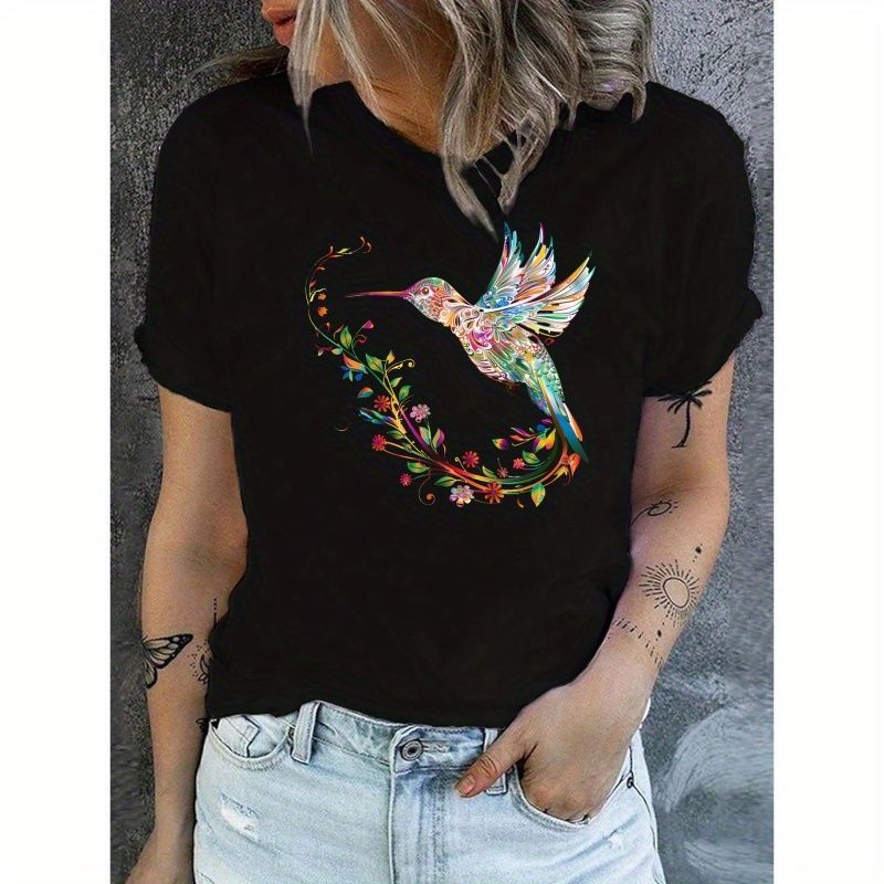 CAMISETA DAMA AVE COLIBRI LARGA