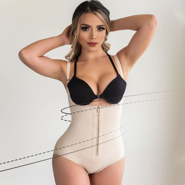 BODY CLÁSICO CON CREMALLERA BEIGE / Ref: 1219