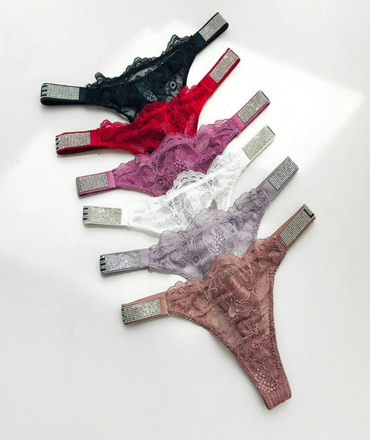 4 TANGA ENCAJE ESTILO EUROPEO