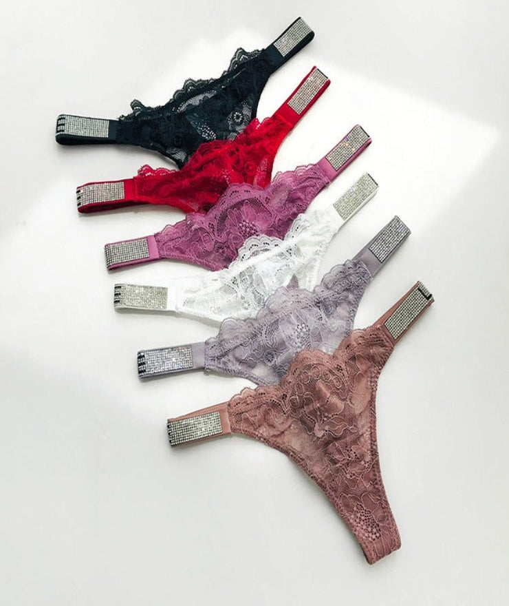4 TANGA ENCAJE ESTILO EUROPEO